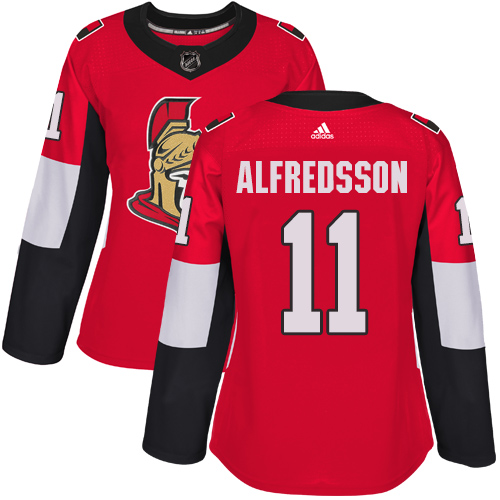 Adidas Senators #11 Daniel Alfredsson Red Home Authentic Women's Stitched NHL Jersey - Click Image to Close